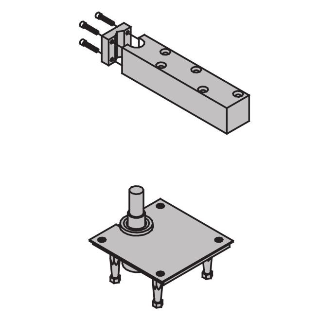 Ives 7259BTM 1-1/2" Center Hung Cement Case Bottom Pivot 1000 Pounds - Bright Stainless Steel