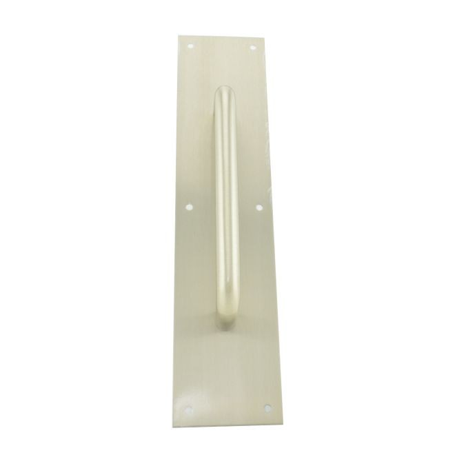 Ives 83026 6" Straight Pull 3/4" Round with 3-1/2" x 15" Plate - Satin Nickel
