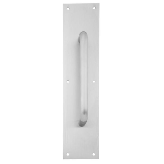 Ives 83026 6" Straight Pull 3/4" Round with 4" x 16" Plate - Satin Stainless Steel