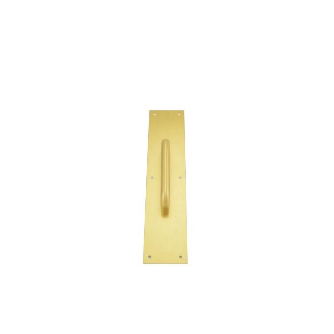 Ives 83026 6" Straight Pull 3/4" Round with 3-1/2" x 15" Plate - Satin Brass