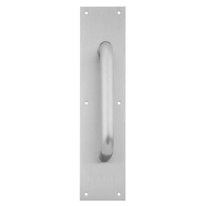 Ives 83038 8" Straight Pull 1" Round with 4" x 16" Plate - Satin Stainless Steel