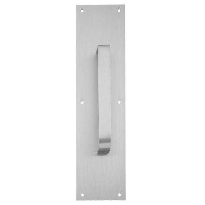 Ives 83058 8" Straight Pull 1" Flat with 3-1/2" x 15" Plate - Satin Chrome