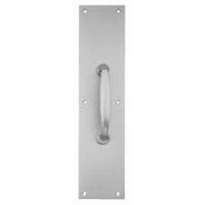 Ives 83115 5" Pull with 3-1/2" x 15" Plate - Bright Brass