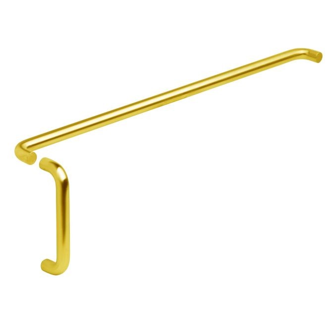 Ives 9103EZHD338 33" Push Bar and 8" Pull Combo, 1" Round and 2-1/2" Projection - Satin Brass