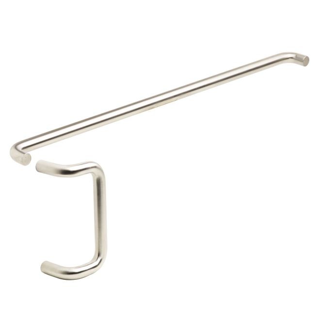 Ives 9190282 28" Push Bar and 12" Offset Pull Combo, 1" Round and 2-1/2" Projection - Bright Stainless Steel