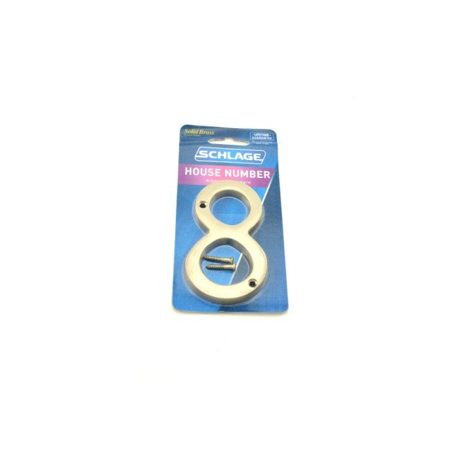 Ives SC23086619 Carded Classic House Number 8 - Satin Nickel
