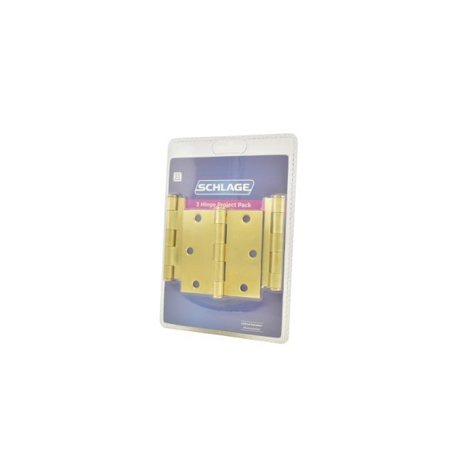 Ives SC3P1010F6 3-1/2" x 3-1/2" Square Hinge Carded 3 Pack - Satin Brass