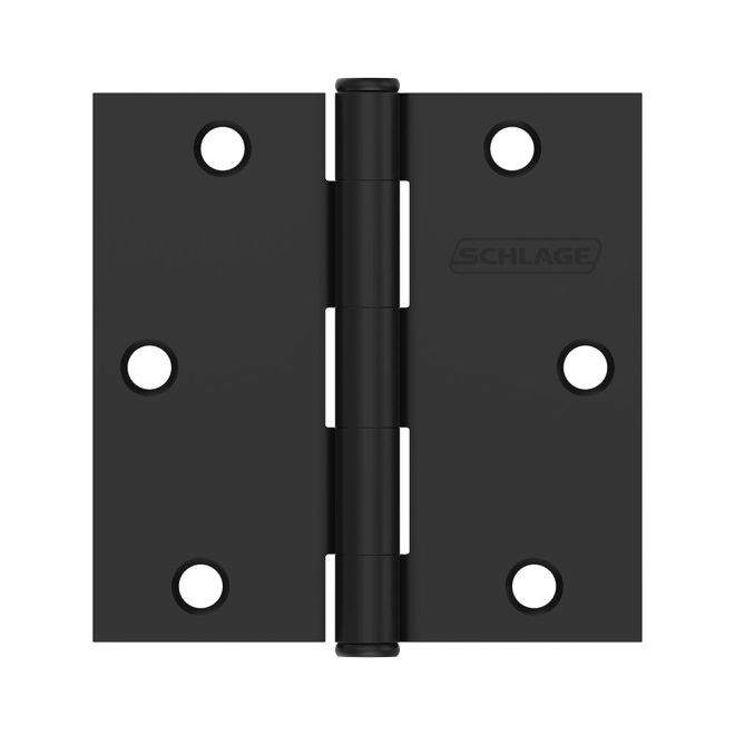 Ives SC3P1010F6 3-1/2" x 3-1/2" Square Hinge Carded 3 Pack - Flat Black