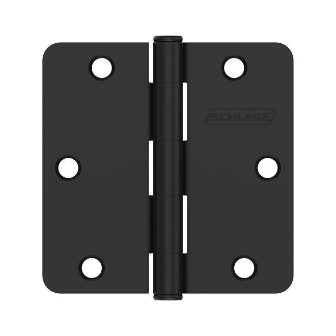 Ives SC3P1012F6 3-1/2" x 3-1/2" 1/4 Radius Hinge Carded 3 Pack - Flat Black