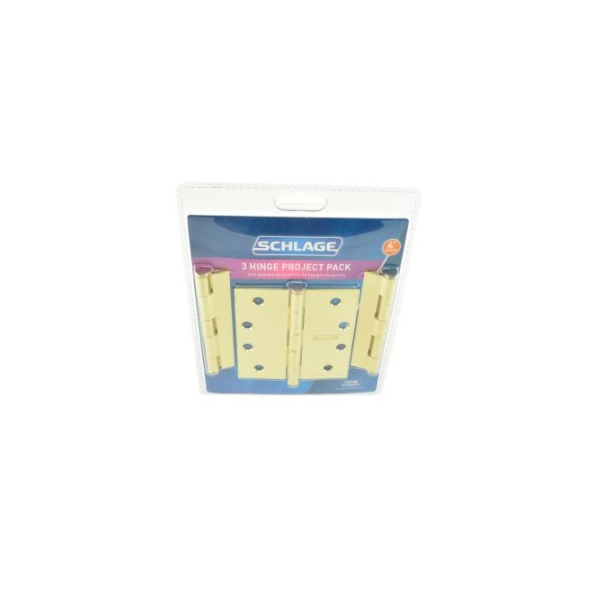 Ives SC3P1020F6 4" x 4" Square Hinge Carded 3 Pack - Bright Brass