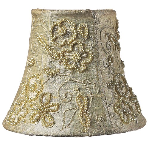 Jubilee Ivory Beaded Flower 4" Chandelier Shade