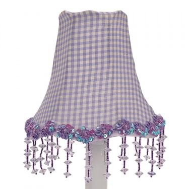 Jubilee Pearl Flower Chandelier Shade Lavender Check - 002198