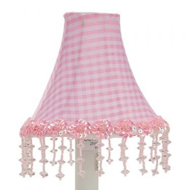 Jubilee Pearl Flower Chandelier Shade Pink Check - 002199