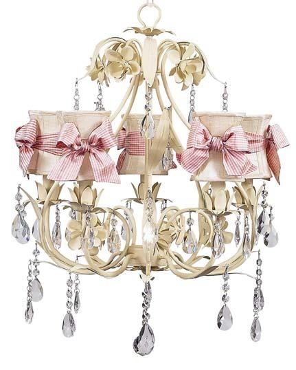 Jubilee Ballroom 5-Arm Ivory Chandelier with Hourglass & Pink Sash Shades