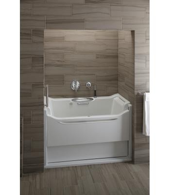 Kohler Elevance BubbleMassage Rising Wall Bath w/Left Hand Drain and Grab Bar