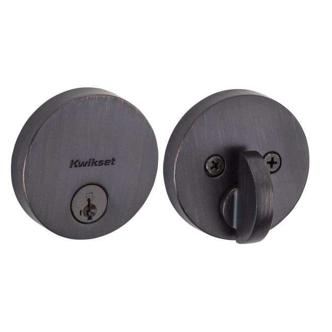 Kwikset 258RDT Uptown Round Contemporary Low Profile Single Cylinder SmartKey Deadbolt KA3