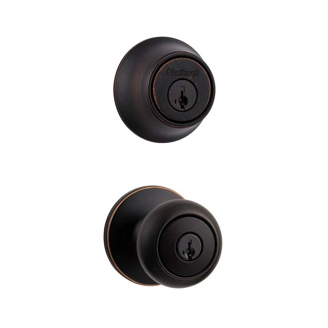 Kwikset 690CV-B Combo Keyed Entry Cove Knob with Single Cylinder Deadbolt - Box Pack