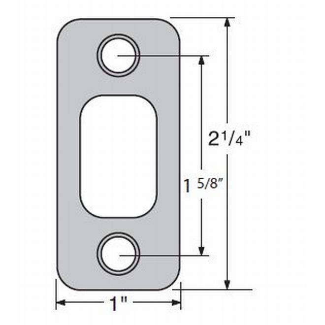 Kwikset 85063 1" x 2-1/4" Radius Corner Deadbolt Strike