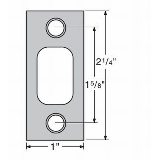 Kwikset 85072 1" x 2-1/4" Square Corner Deadbolt Strike
