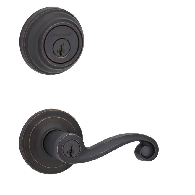 Kwikset 991LL-S-BV1 Combo Lido Entry and Single Cylinder Deadbolt with New Chassis