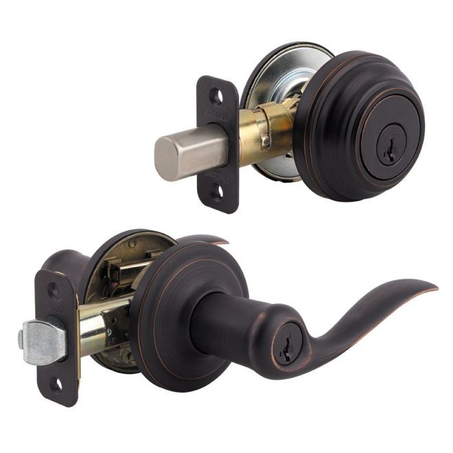 Kwikset CP991TNL-S Combo Tustin Entry with Single Cylinder Deadbolt