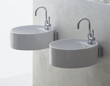 Lacava Twin Set 21" Round Wall-mount Sink w/Hole - 5050S