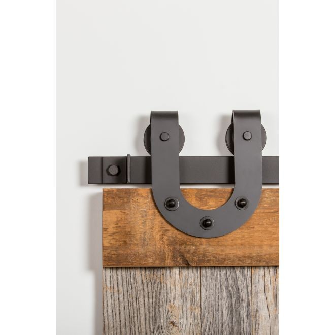 Leatherneck 0119-0094 Horseshoe 403-Q Hanger with Quiet Wheel for Flat Track - Flat Black
