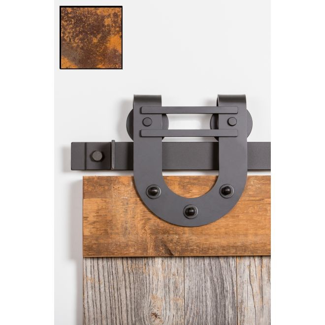 Leatherneck 0119-6008 Double Bar Horseshoe 403DB Hanger for Flat Track Weathered Rust