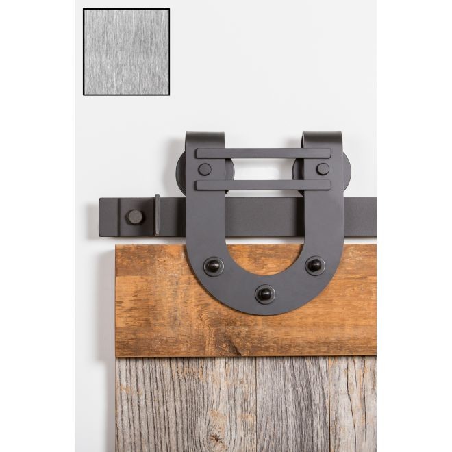 Leatherneck 0119-9008 Double Bar Horseshoe 403DB Hanger for Flat Track - Brushed Nickel