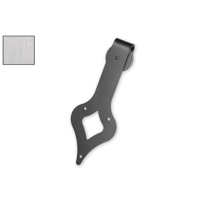 Leatherneck 0120-5002 Wide Teardrop 411-Q Hanger with Quiet Wheel for Flat Track Brushed Stainless Steel