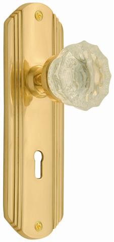 Nostalgic Deco Plate w/Crystal Privacy Knob
