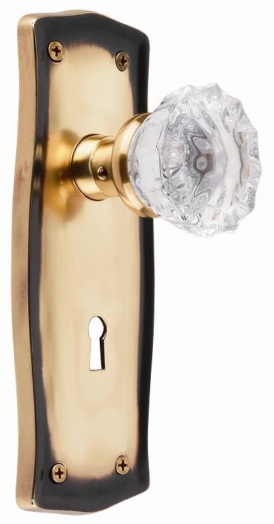 Nostalgic Prairie Plate w/Crystal Privacy Knob