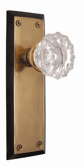 Nostalgic New York Plate w/Crystal Privacy Knob