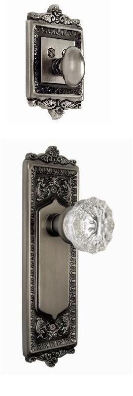 Egg & Dart Interior Handleset w/Crystal Knob