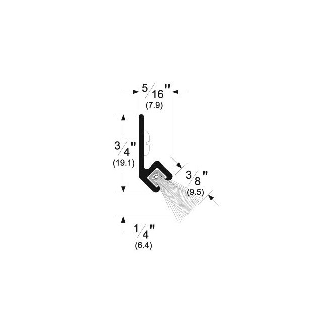 Pemko 45041DSB 84" 45 Degree Aluminum Retainer with 3/8" Brush Dark Bronze