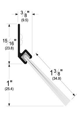 Pemko 45137 angle brush nylon gasketing door bottoms