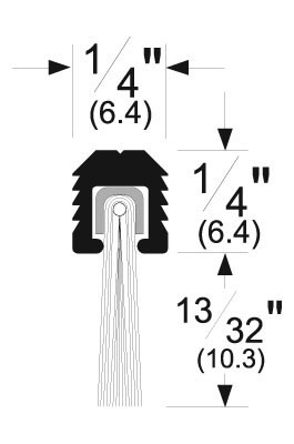 Pemko 5041ANB 36" Mortise Retainer with 13/32" Nylon Brush Mill Aluminum