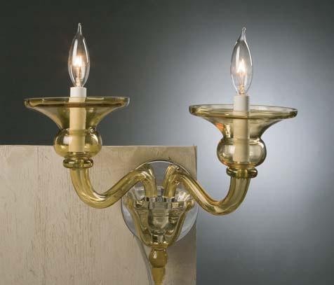 Preciosa Odetta Amber 2 Light Wall Sconce