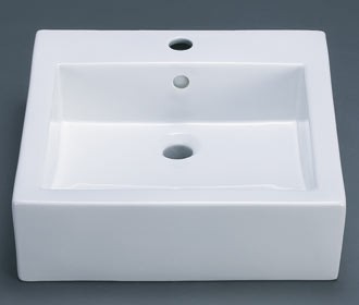 RonBow 18" Square Ceramic Vessel with overflow - CB3014