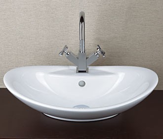 RonBow 26" Oval Ceramic Vessel with overflow
