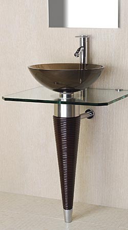 RonBow Poka-1 Wood & SS pedestal w/glass counter