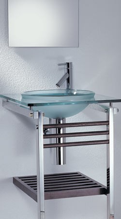 RonBow Laco-1 SS stand w/glass counter & shelf