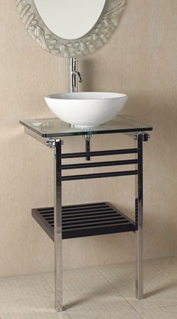 RonBow Laco-2 SS stand w/glass counter & shelf