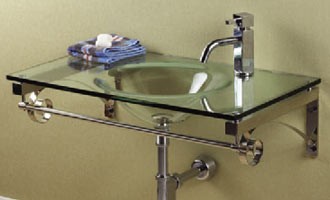 RonBow Tempered glass counter with round bowl