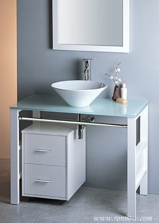 RonBow Adena-1 Glass counter w/ wood stand