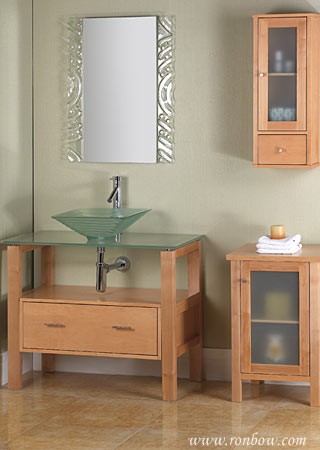 RonBow Adena-3 Glass counter w/ wood stand