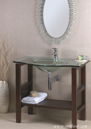 RonBow Serena-1 dark cherry wood stand & shelf
