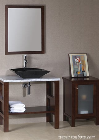 RonBow Allegra-1 Cherry wood stand w/ shelf