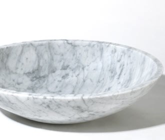 RonBow 21" Polished Natural Carrara White Oval