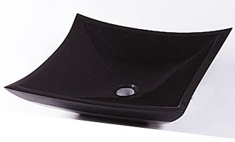 RonBow 17" Absolute Black square Curved Granite - M2007-AB